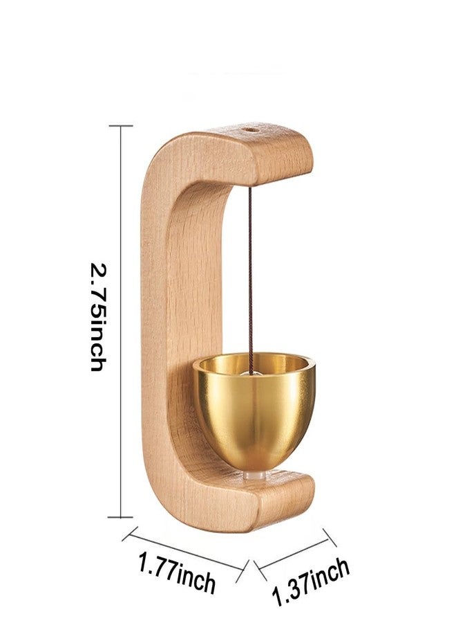 TRUSHALI PRESENT Wooden Hanging Bell Chime with Metal Bowl, Compact Decorative Door Bell - Image 3
